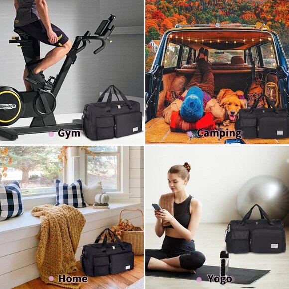 Women's Gym Duffle Bag with Shoes Compartment, 37L Capacity, Ideal for Travel, G - Picture 7 of 7